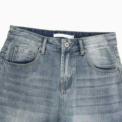 【Unisex】水洗寬鬆牛仔褲 Washed Loose Jeans