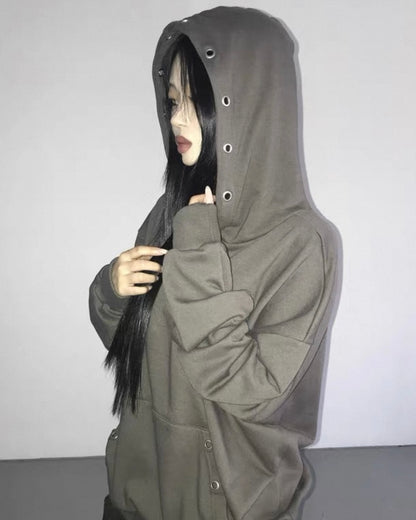 金屬圈寬鬆衛衣 Metal Ring Oversized Hoodie