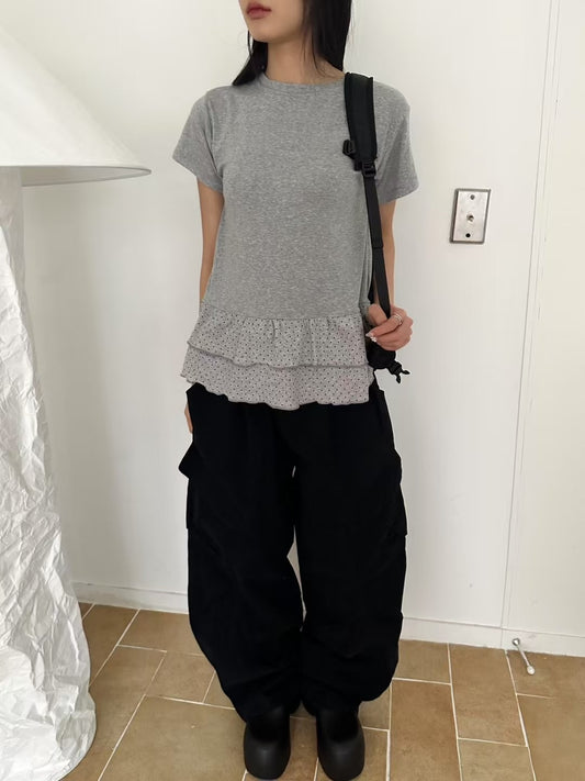 波點裙擺短袖 Polka Dot Short Sleeve Skirt