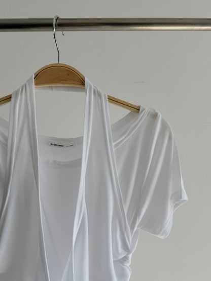 盪領掛頸短袖上衣 Halter Cowl Neck Short Sleeve Top