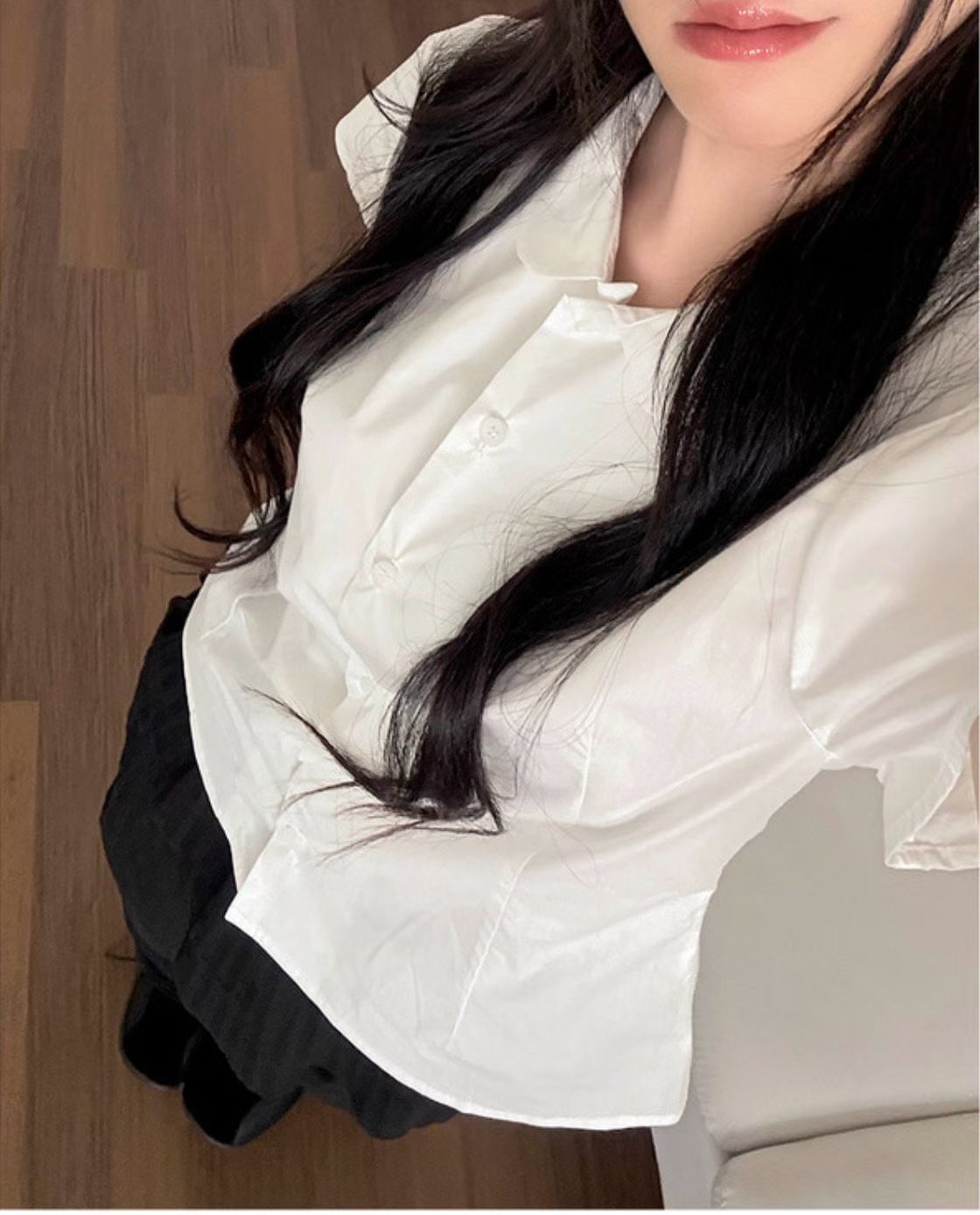 娃娃領收腰襯衫 Doll Collar Fitted Waits Shirt