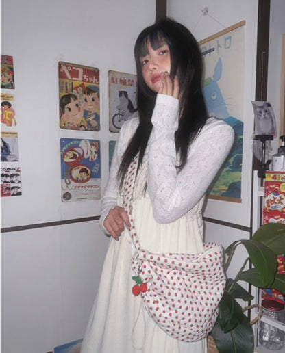 草莓印花斜挎袋 Strawberry Print Crossbody Bag