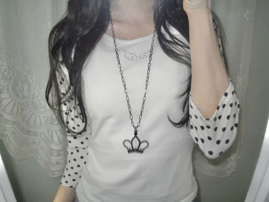 天使翅膀波點七分袖 Angel Wings Polka Dot Three-Quarter Sleeves