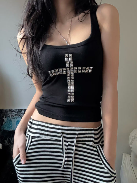 鉚釘十字架吊帶 Rivet Cross Strap Top
