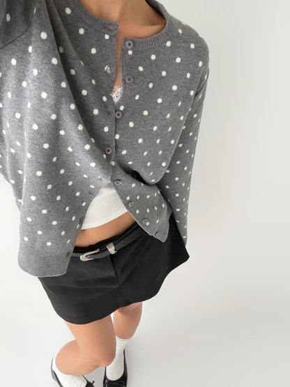 波點針織冷衫 Polka Dot Knit Cardigan