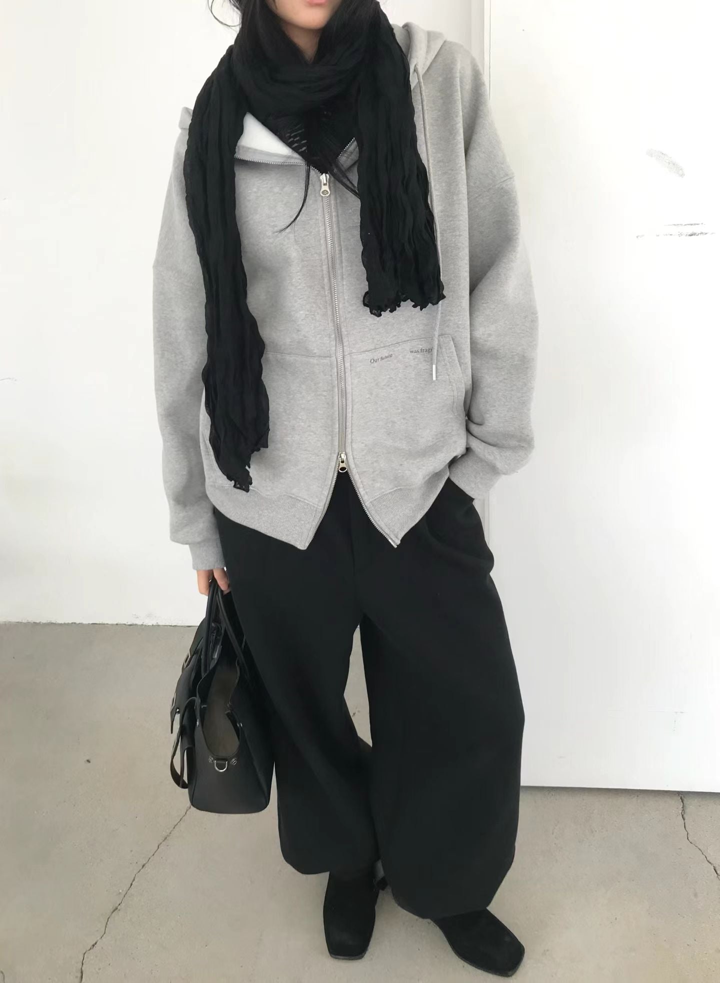 拼字衛衣外套 Letter Appliqué Hoodie Jacket