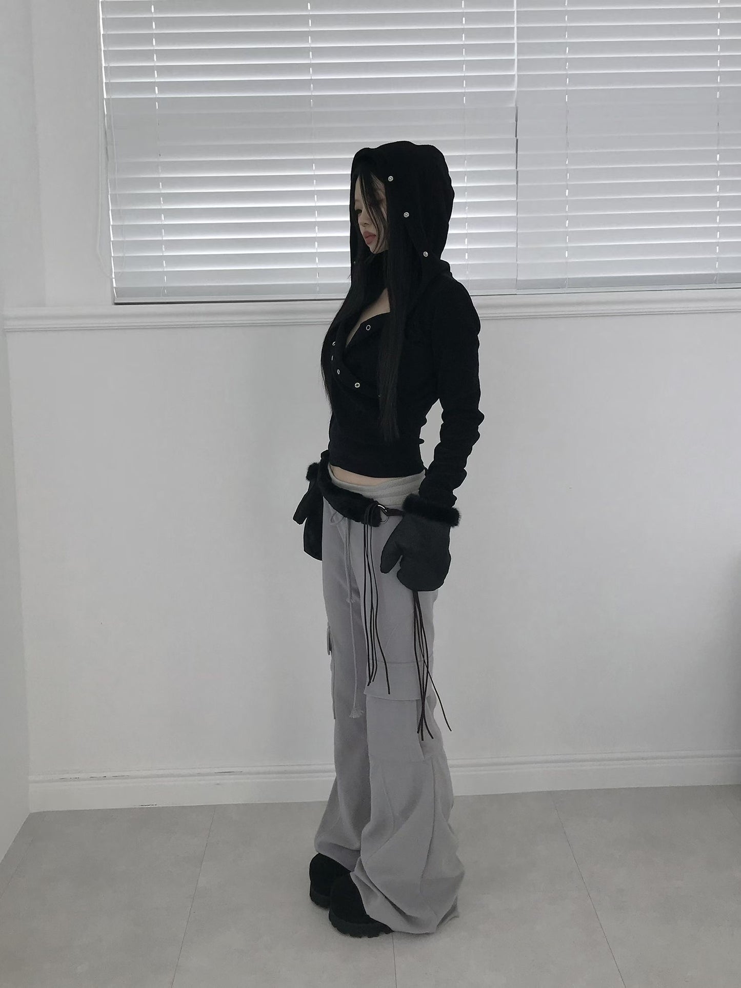 針織拼色喇叭褲 Colorblock Knit Flare Pants