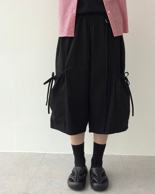 蝴蝶結綁帶中褲 Bow Tie Cropped Trousers