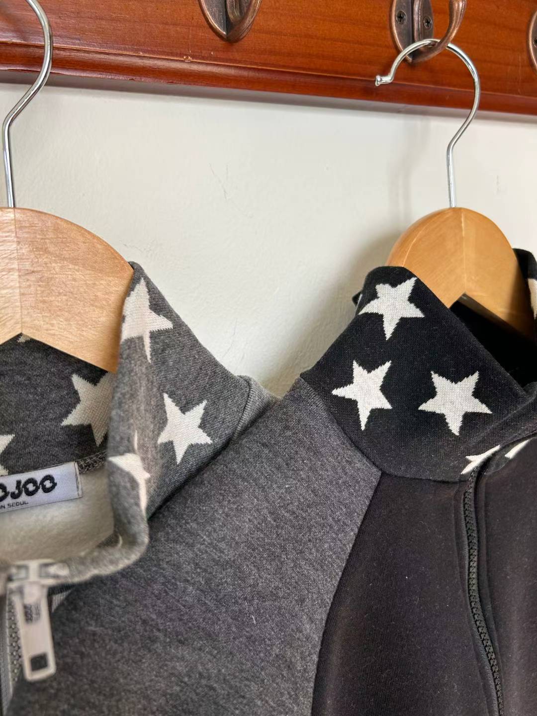 拼色星星雙拉鍊外套 Colorblock Star Dual-Zipper Jacket