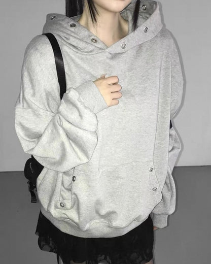 金屬圈寬鬆衛衣 Metal Ring Oversized Hoodie