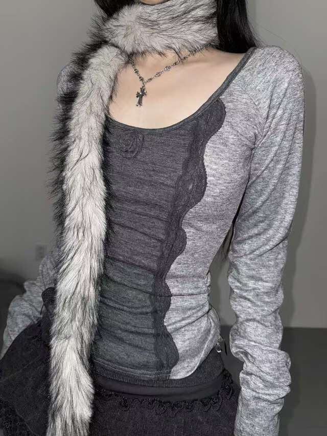 蕾絲玫瑰修身上衣 Rose Lace Slim Fit Top