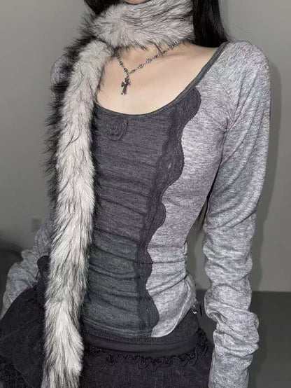 蕾絲玫瑰修身上衣 Rose Lace Slim Fit Top