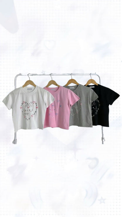 超可愛♡顏文字兔兔T-shirt Bunny Kaomoji T-shirt
