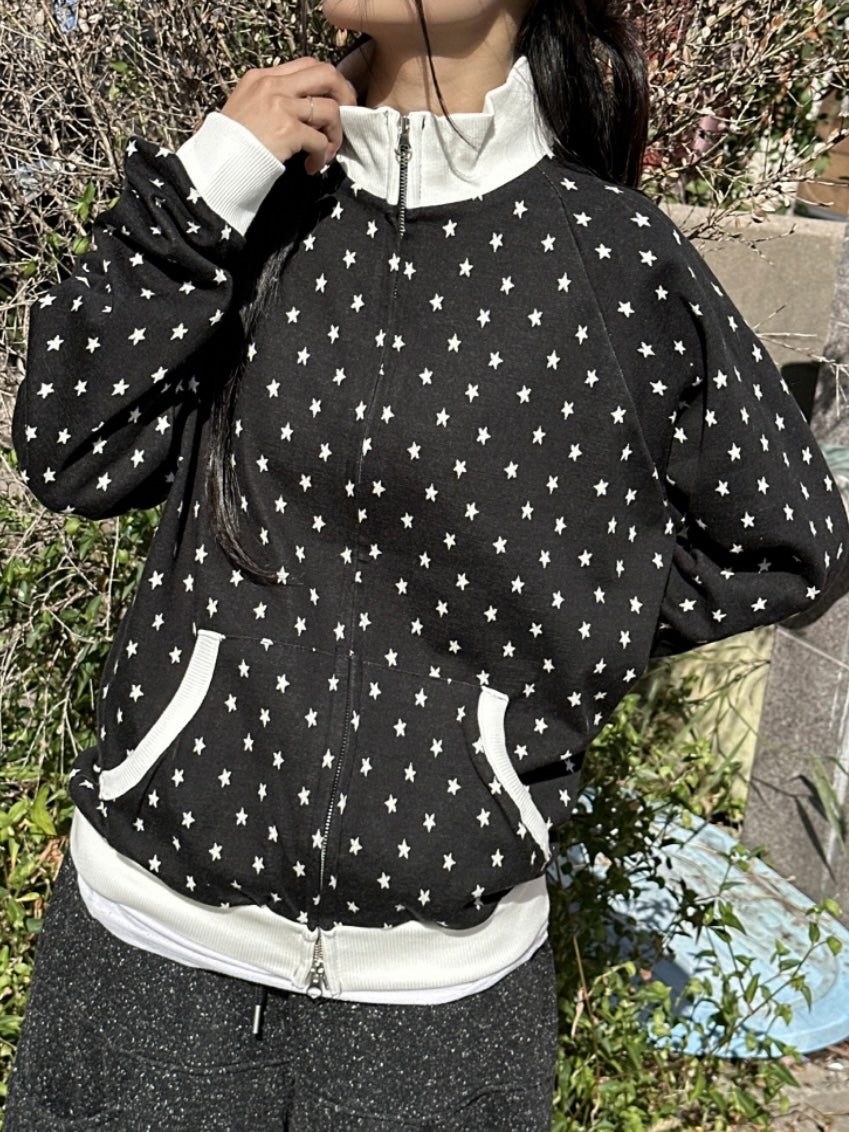 Launch Special⭐︎星星撞色插肩拉鍊外套 Star Contrast Raglan Zip-Up