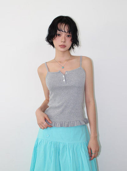 裙擺鈕扣吊帶 Button-Down Flare Camisole