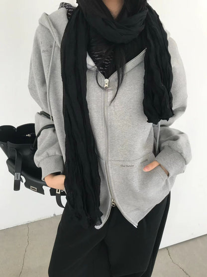 拼字衛衣外套 Letter Appliqué Hoodie Jacket