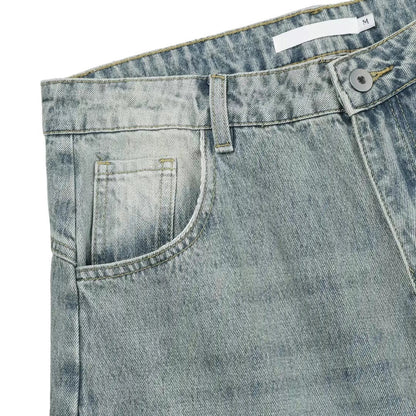 【Unisex】水洗彎刀牛仔褲 Washed High-rise Barrel-leg Jeans