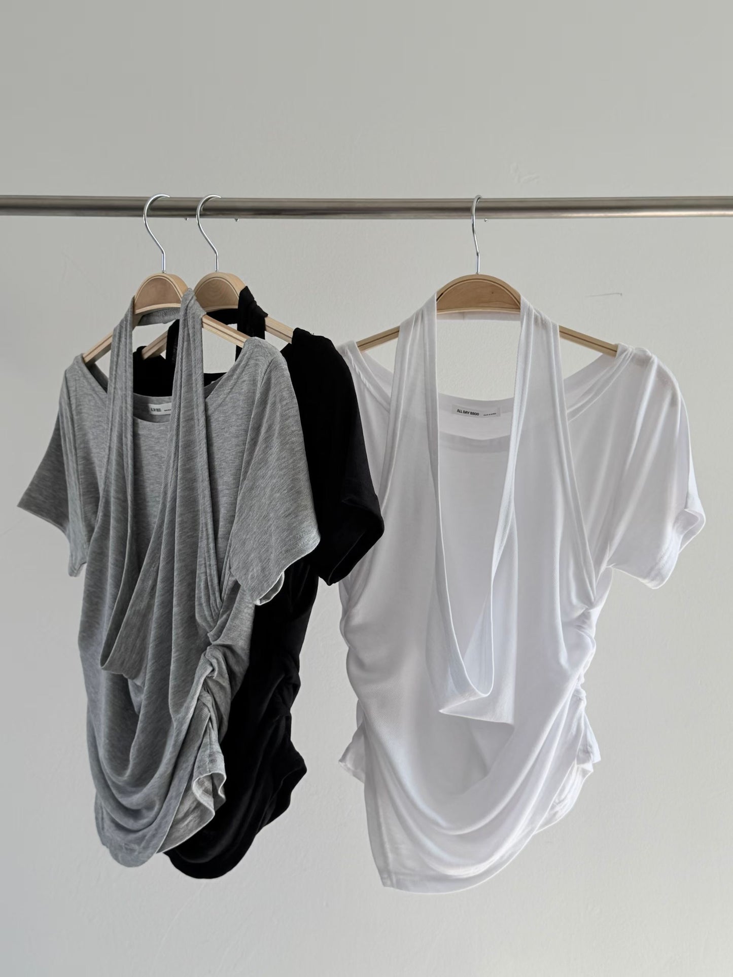盪領掛頸短袖上衣 Halter Cowl Neck Short Sleeve Top
