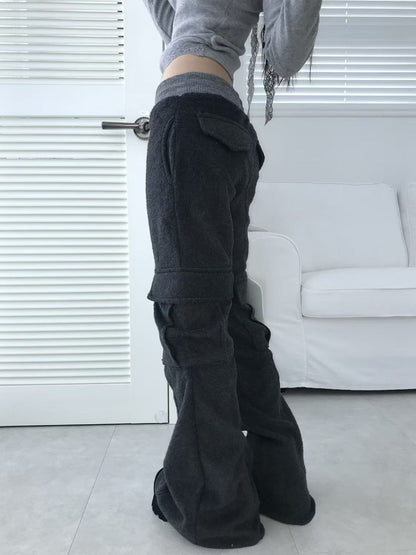 針織拼色喇叭褲 Colorblock Knit Flare Pants