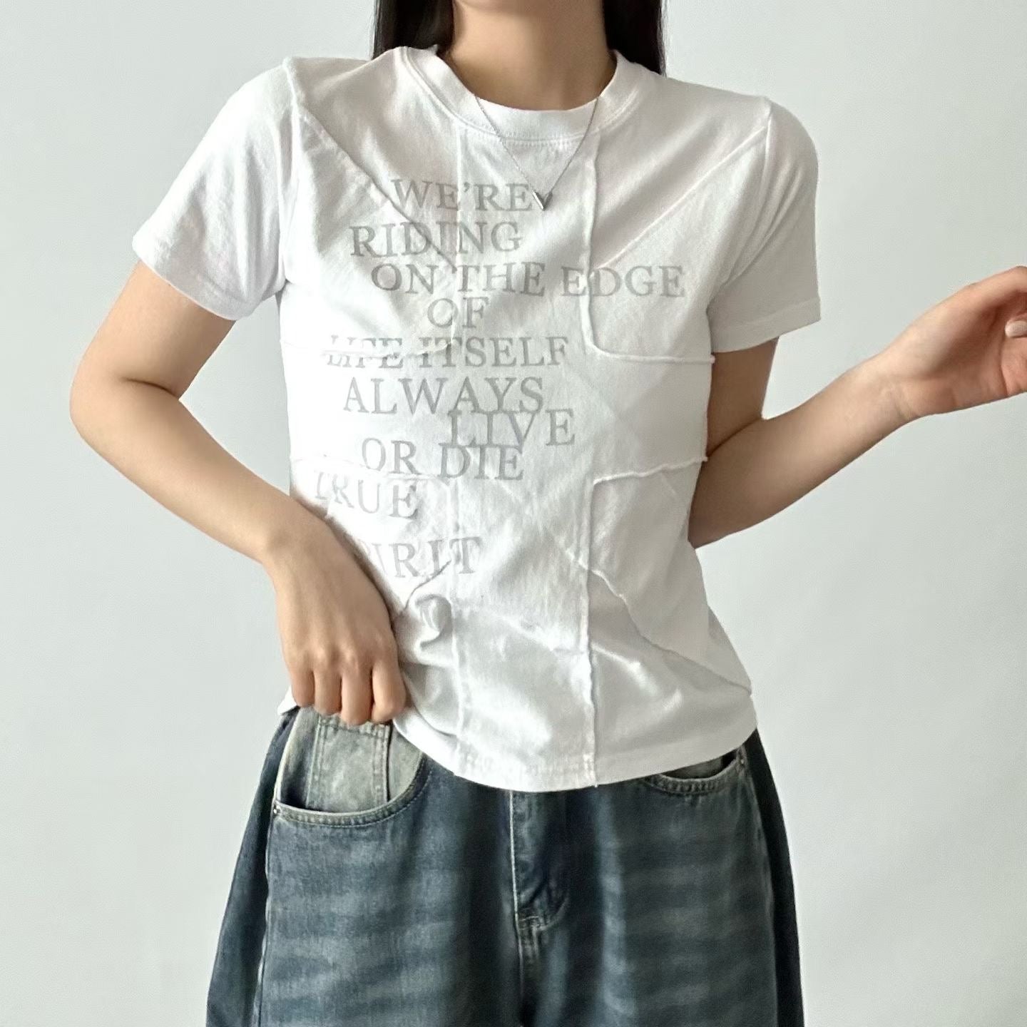 十字架字母印花短袖 Cross Lettering Short Sleeve Tee