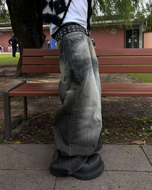 【Unisex】寬腿堆堆牛仔褲 Wide Leg Stacked Jeans