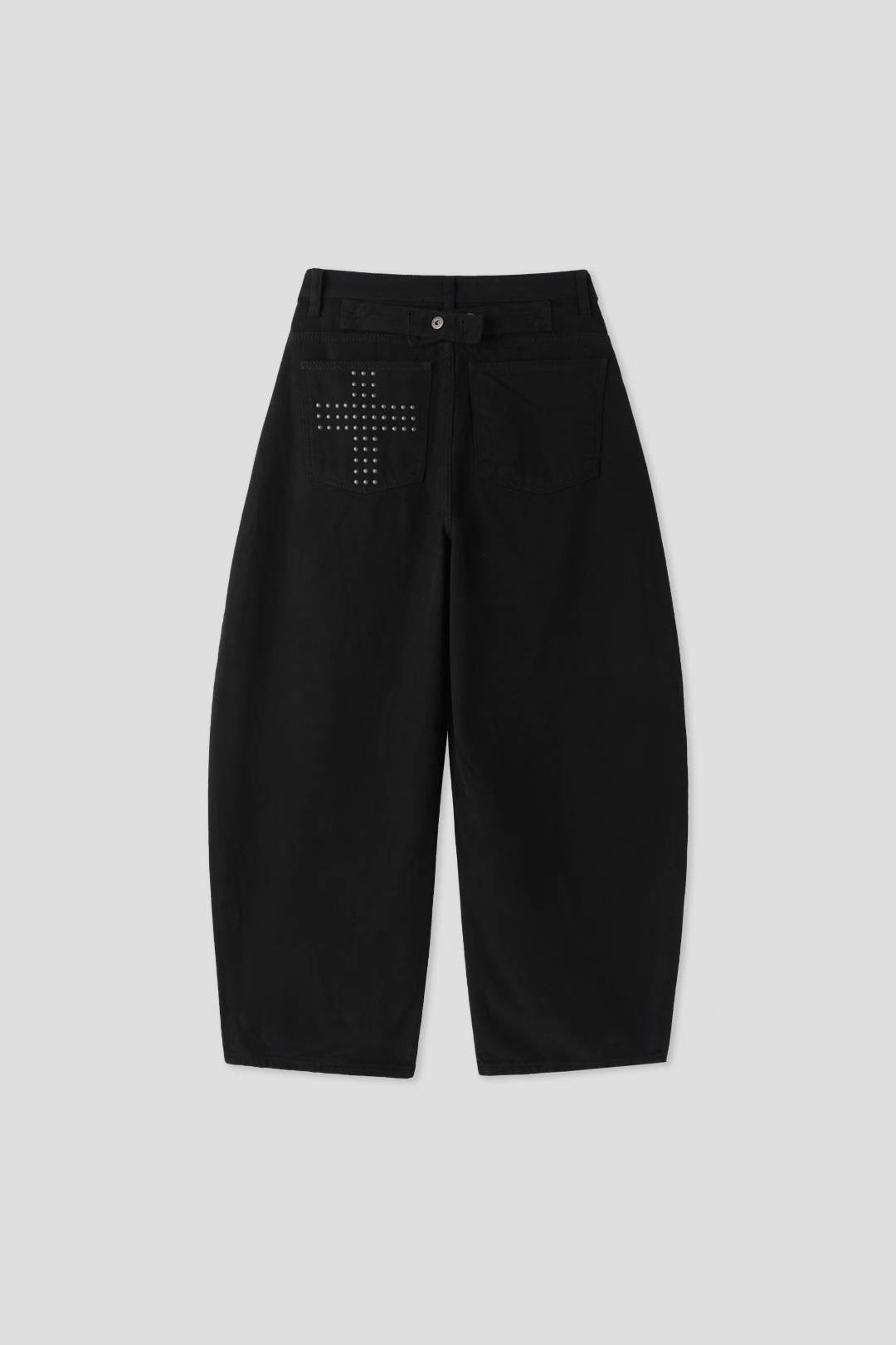 釘珠十字架彎刀褲 Studded Cross Embroidery Wide Pants