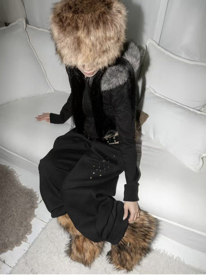 毛領鉚釘外套 Studded Fur Collar Jacket