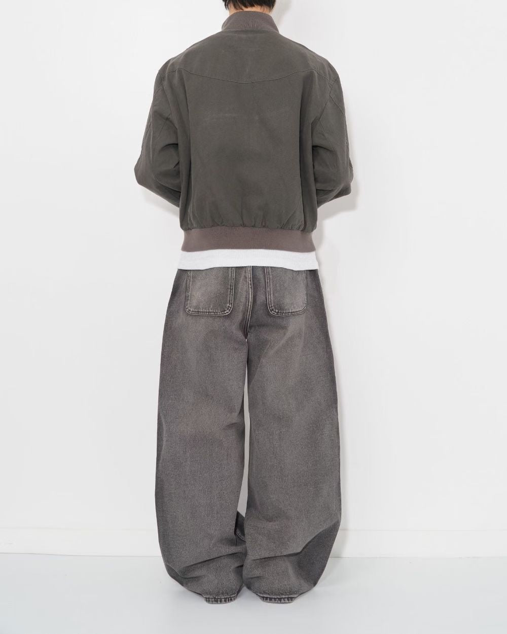 【Unisex】寬腿拼接牛仔褲 Wide Leg Patchwork Denim Pants