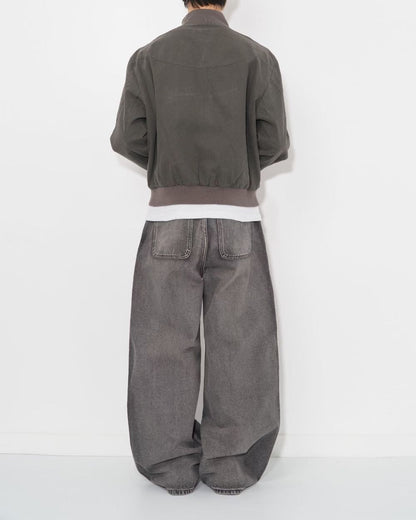 【Unisex】寬腿拼接牛仔褲 Wide Leg Patchwork Denim Pants