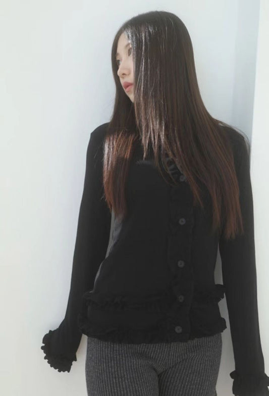 荷葉花邊針織上衣 Ruffle Lace Kint Top