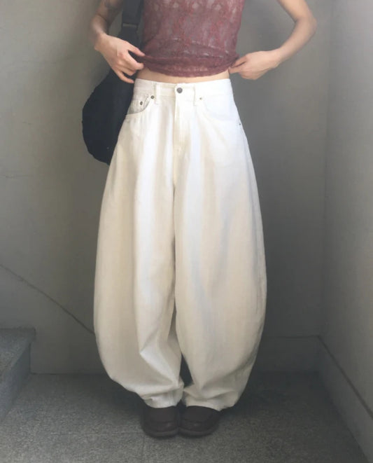 天使翅膀刺繡彎刀褲 Angel Wings Embroidery Wide Pants