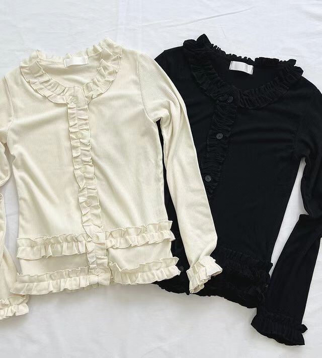 荷葉花邊針織上衣 Ruffle Lace Kint Top