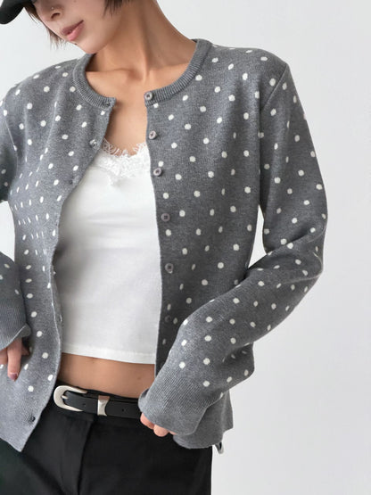 波點針織冷衫 Polka Dot Knit Cardigan
