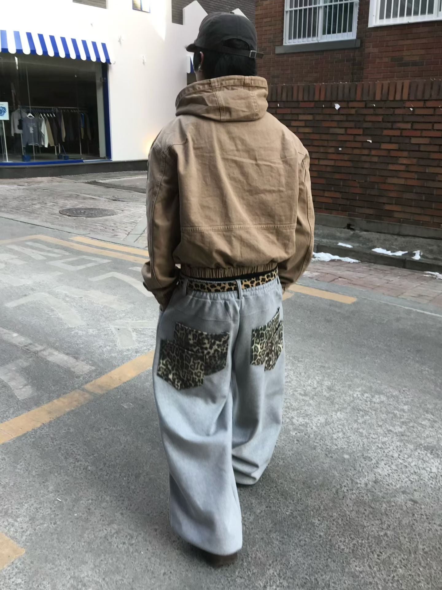 【Unisex】豹紋口袋棉褲 Leopard Print Pocket Cotton Pants