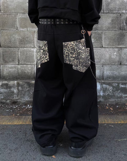 【Unisex】豹紋口袋棉褲 Leopard Print Pocket Cotton Pants