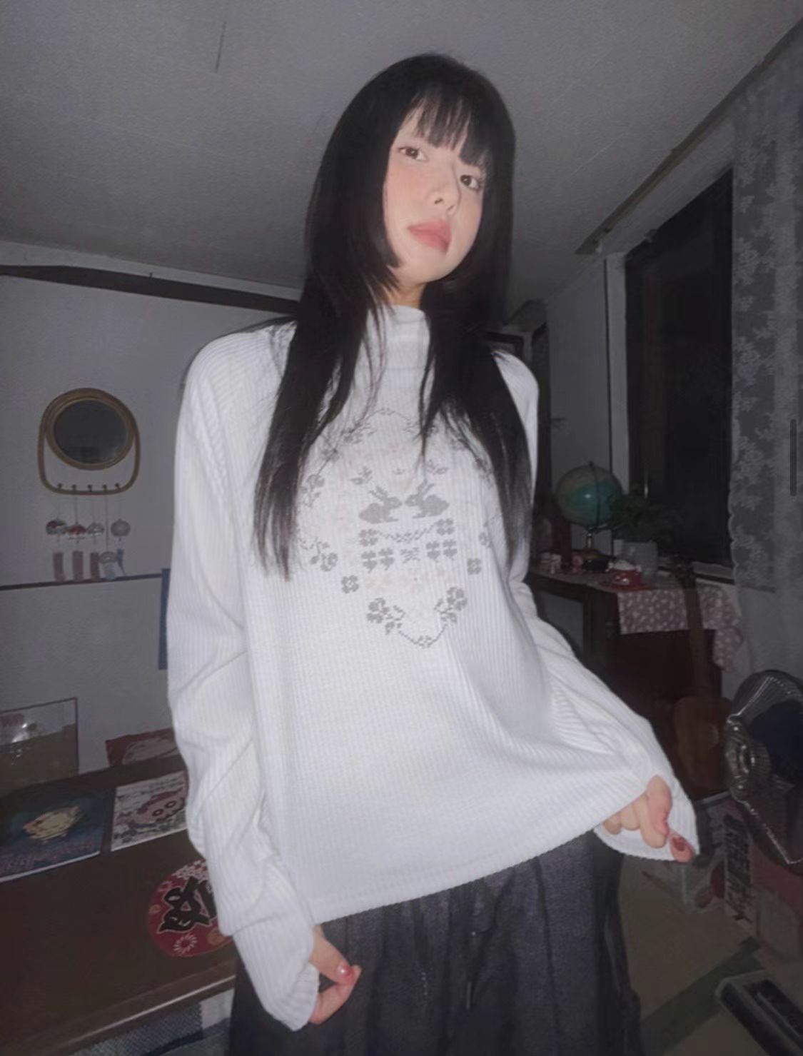 兔仔連帽長袖上衣 Bunny Hooded Long-Sleeved Top