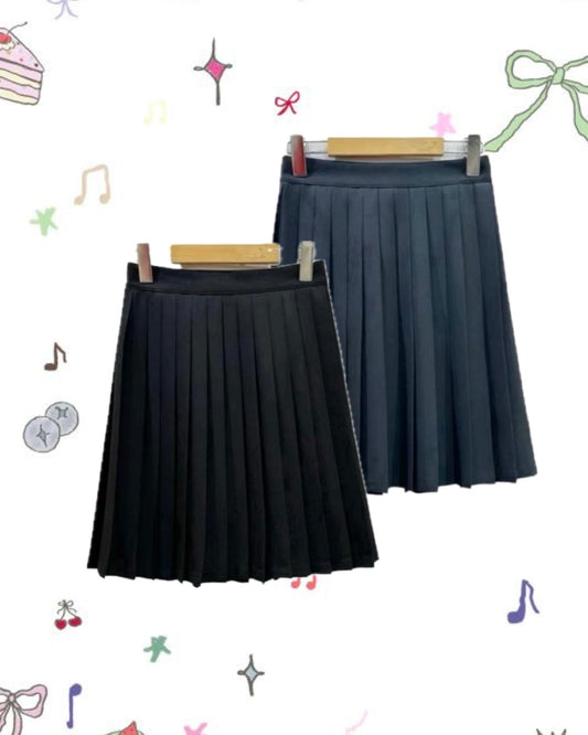 百褶五分半裙 Pleated Midi Skirt