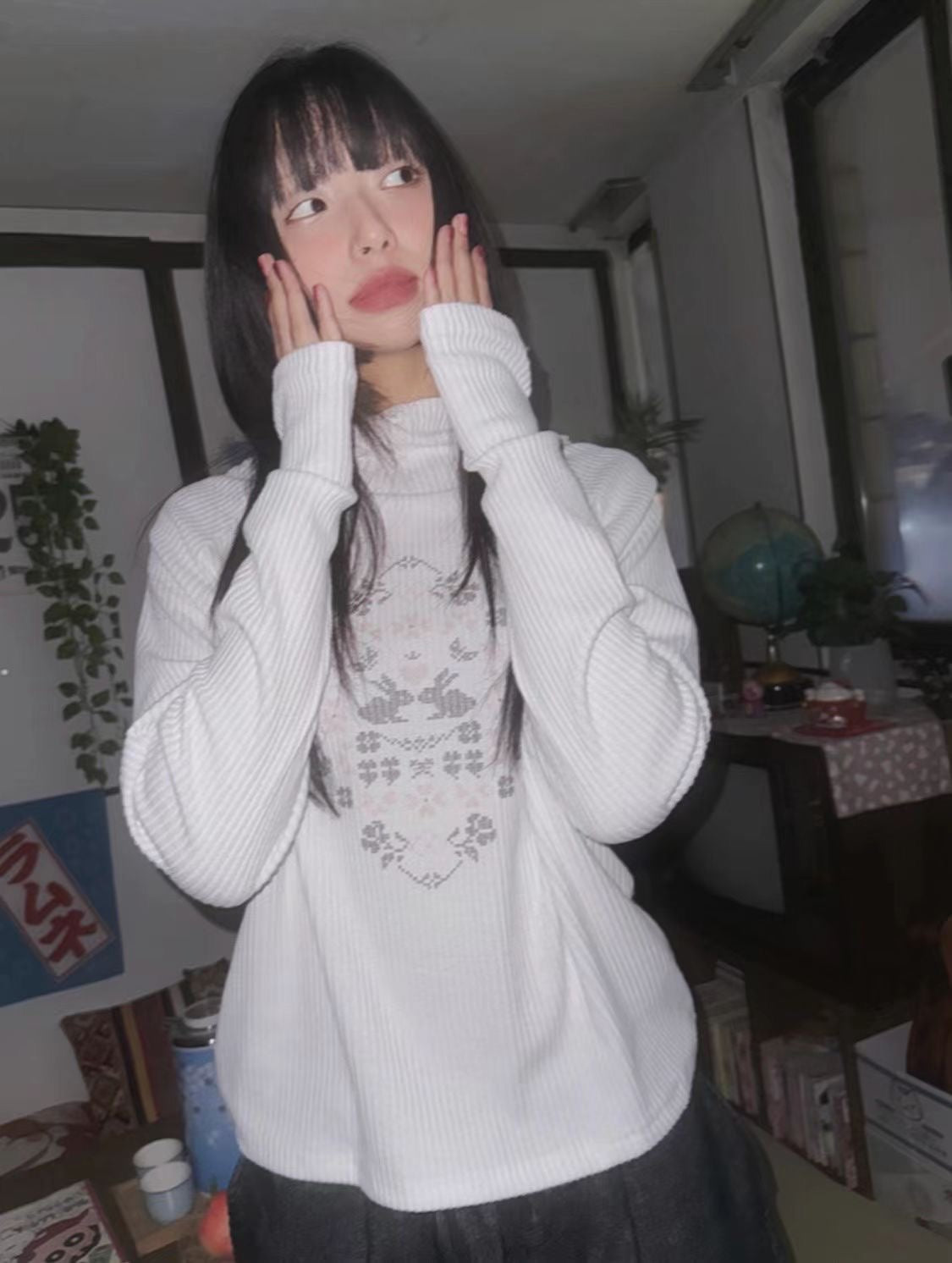 兔仔連帽長袖上衣 Bunny Hooded Long-Sleeved Top