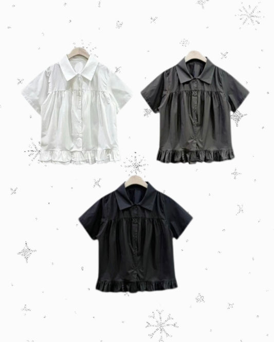 復古裙擺襯衫 Retro Peplum Shirt