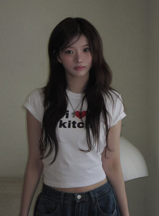 I LOVE KITCH 印花短版短袖 I LOVE KITCH Printed Short-Sleeves