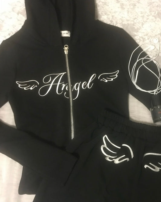天使翅膀V領拉鏈外套 Angel Wings V Neck Zipper Jacket