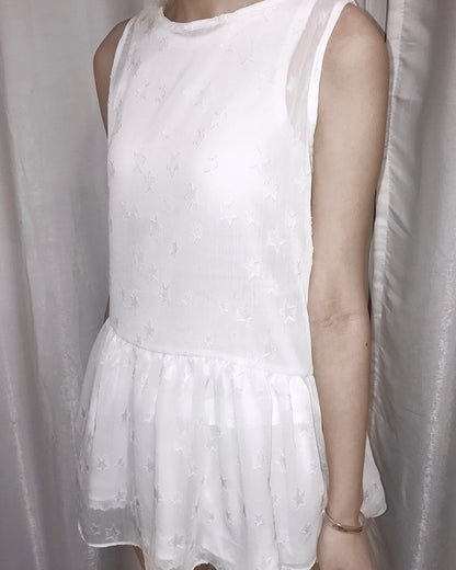 星星蕾絲透膚無袖罩衣 Star Lace Sheer Sleeveless Top