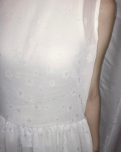 星星蕾絲透膚無袖罩衣 Star Lace Sheer Sleeveless Top