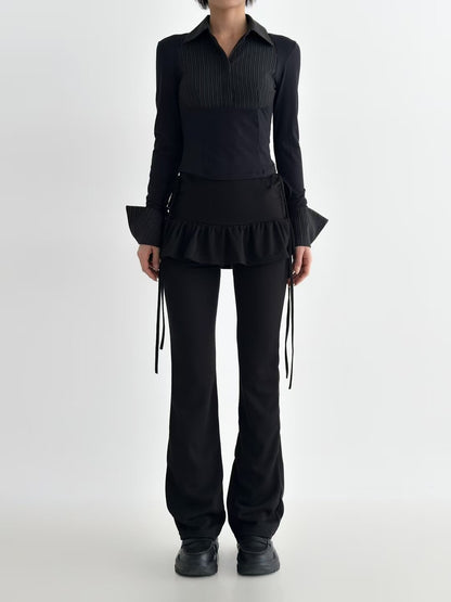 荷葉邊喇叭裙褲  Ruffled Skirt Over Pants