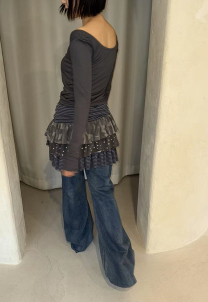 Two-Way拼布疊穿蛋糕裙 Two-Way Patchwork Layered Cake Skirt
