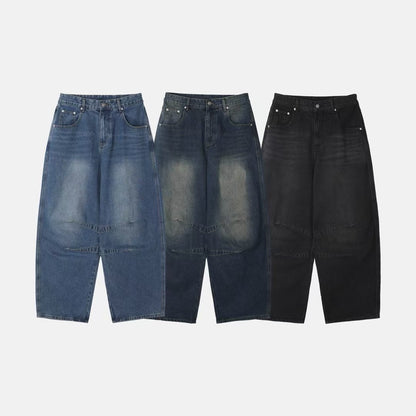【Unisex】低腰水洗牛仔寬褲 Low-rise Washed Denim Wide pants
