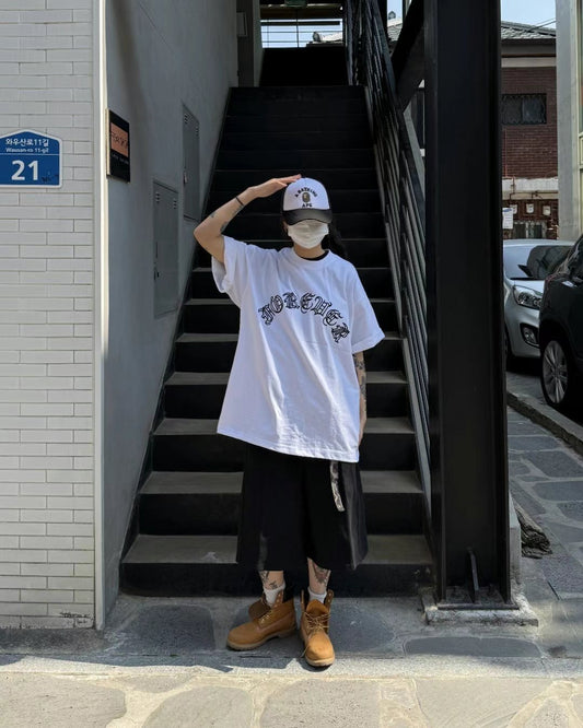 【Unisex】字母印花短袖T-Shirt Letter Printed Short Sleeve T-Shirt