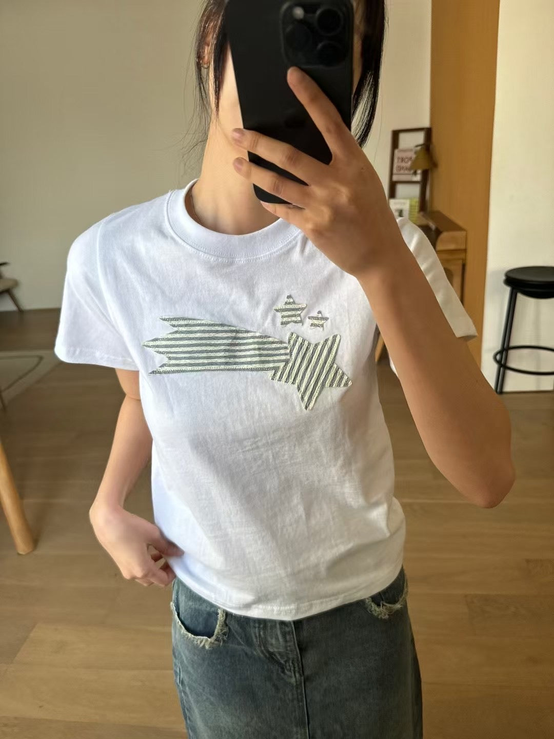 條紋星星短袖T-Shirt Striped Star Short Sleeve T-Shirt
