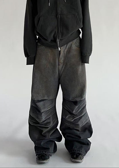 【Unisex】皺摺堆堆牛仔褲 Wrinkled Beggy Jeans