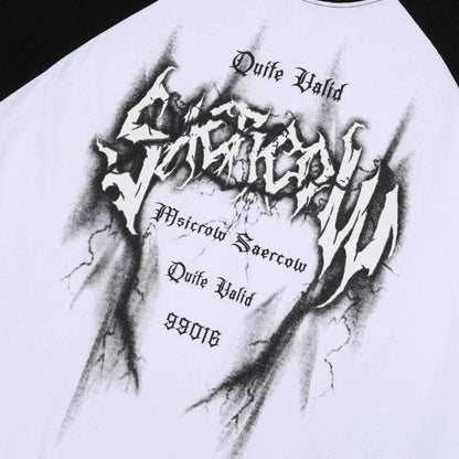 【Unisex】撞色印花短袖T-Shirt Printed Contrast Short-sleeved T-shirt